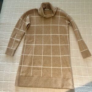 Madewell Windowpane Turtleneck Sweater Dress XS